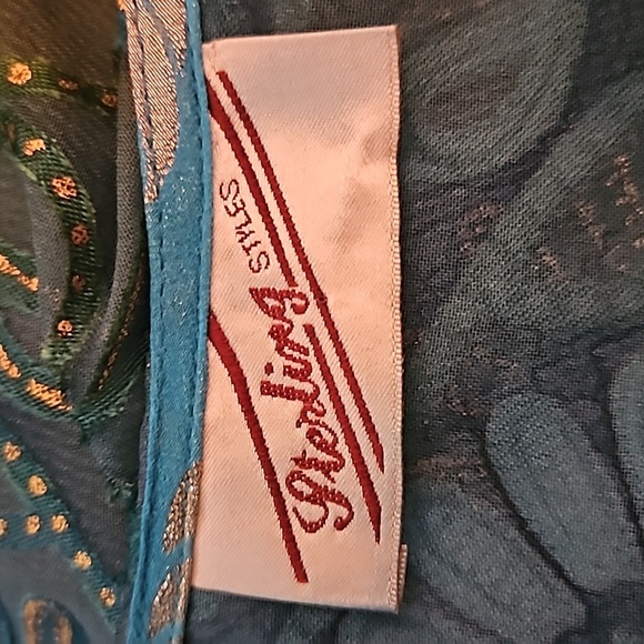 STERLING STYLES 1990s Mixed Print Metallic Patchwork Assymetric Kimono - Picture 9 of 11